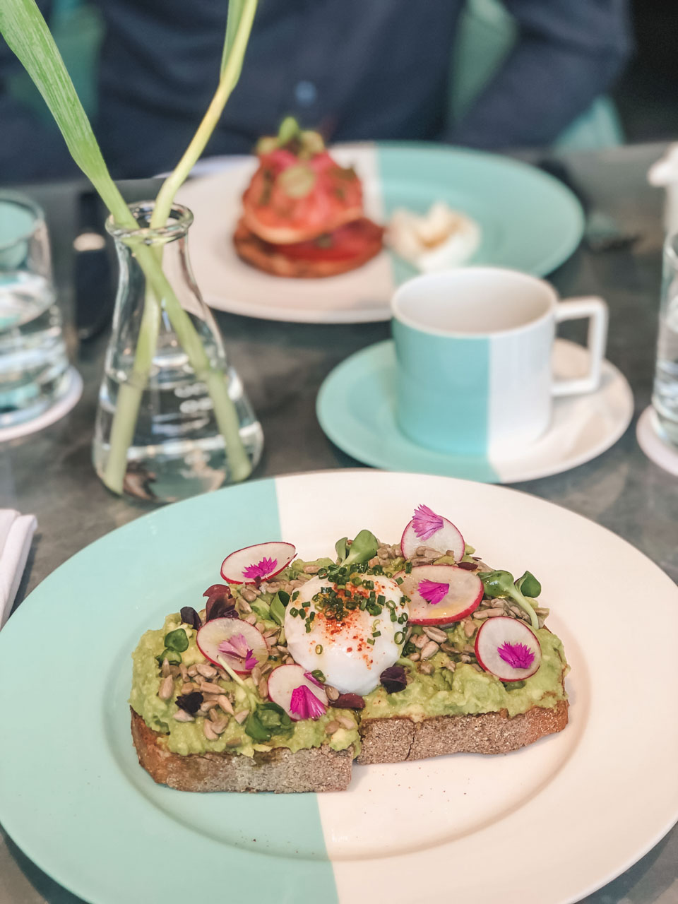 Avocado toast with a poached egg at The Blue Box Cafe in New York City