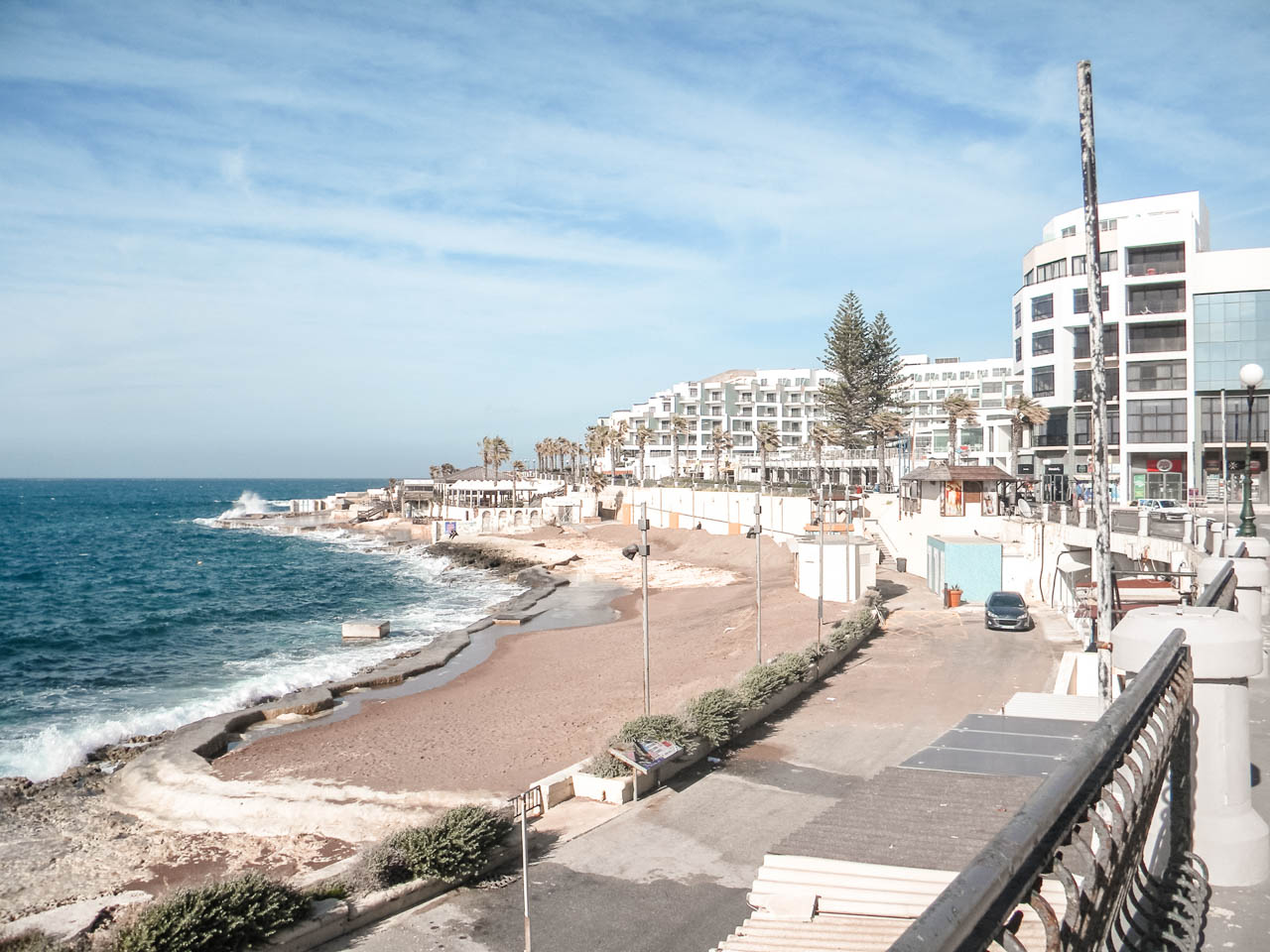 A promenade in Bugibba, Malta