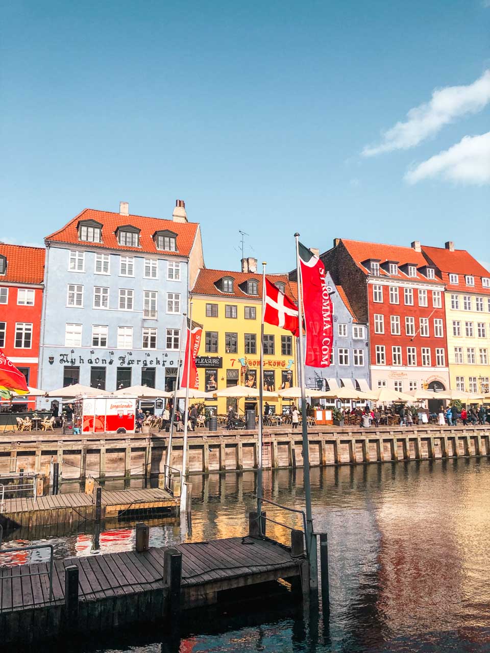 Colourful houses lining the harbour of Nyhavn