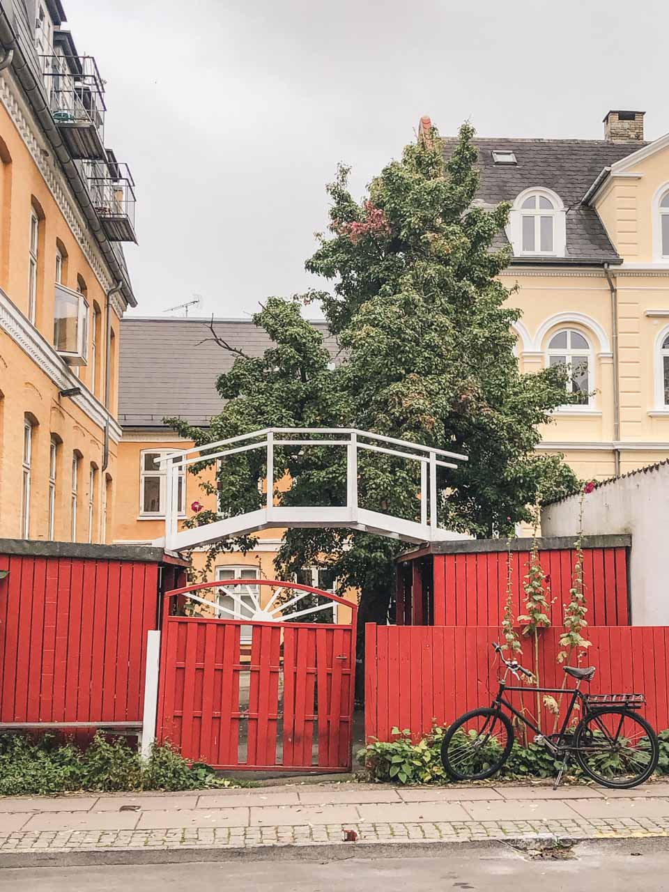 A bridge and a bike on the streets of Copenhagen, Denmark