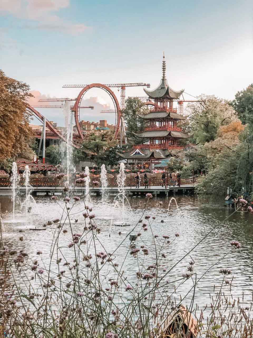 Rides in Tivoli Gardens in Copenhagen, Denmark