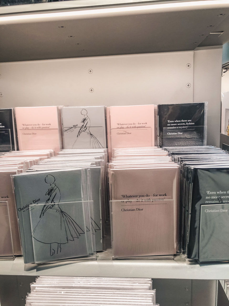 Dior notebooks at the Victoria and Albert Museum in London