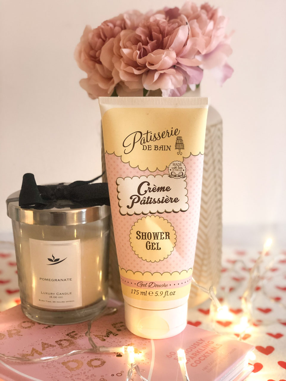 Patisserie de Bain shower gel standing on a desk