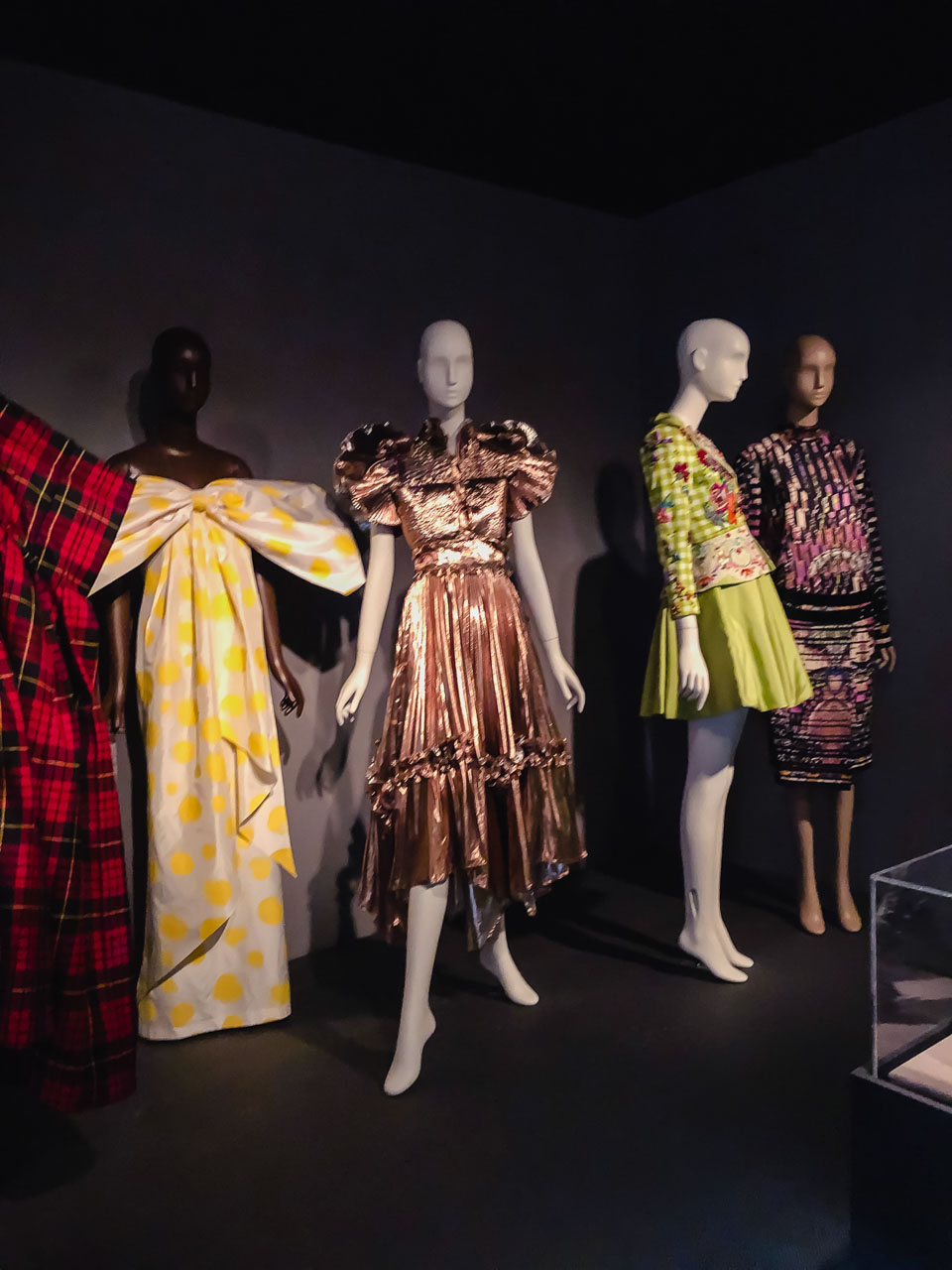 Dresses on display at the Museum at the Fashion Institute of Technology in New York