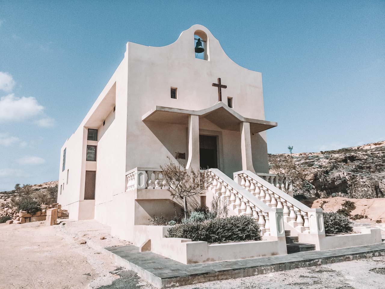 A traditional church next to the Azure Window, Gozo