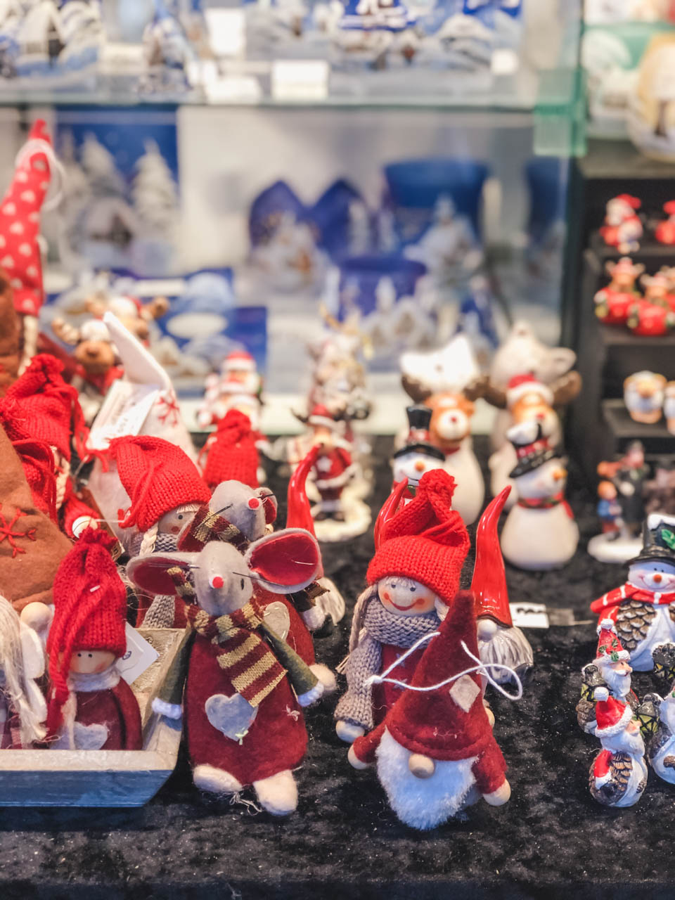 Christmas decorations on display at a Hamburg Christmas market