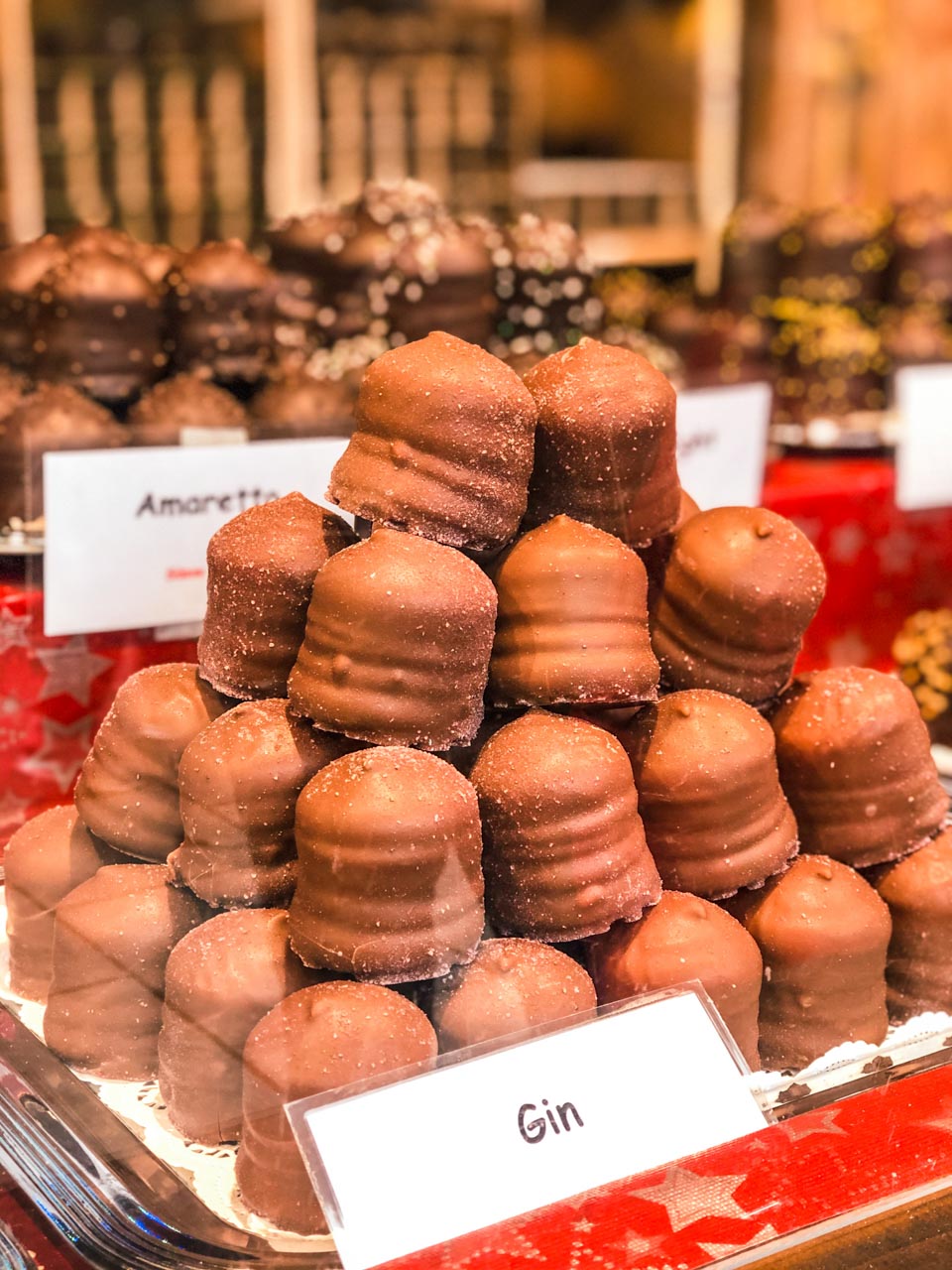 Chocolate-coated marshmallow treats at a Christmas market in Hamburg