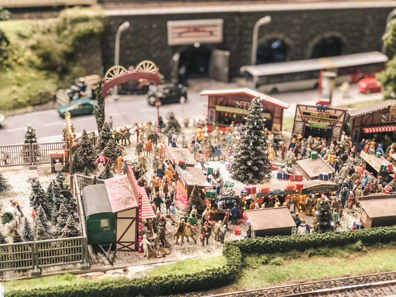 Figurines inside Miniatur Wunderland in Hamburg