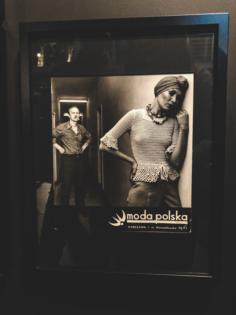 An old advertisement of Moda Polska at The Central Museum of Textiles in Łódź, Poland
