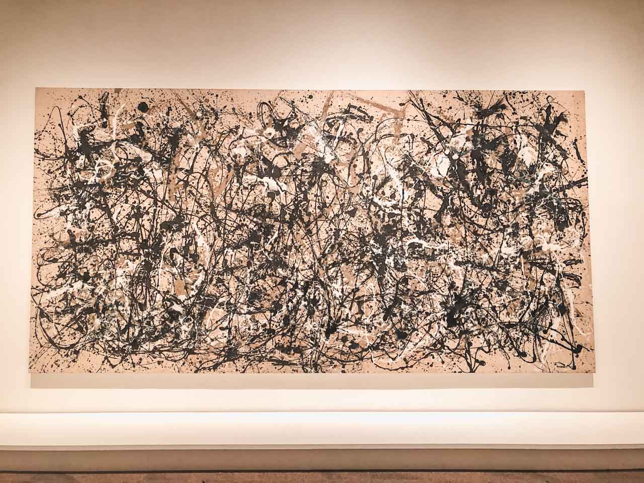 A painting of Jackson Pollock on display at The Met