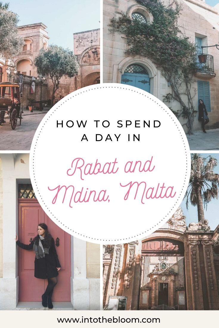 Travel guide describing how to spend a day in Rabat and Mdina, Malta