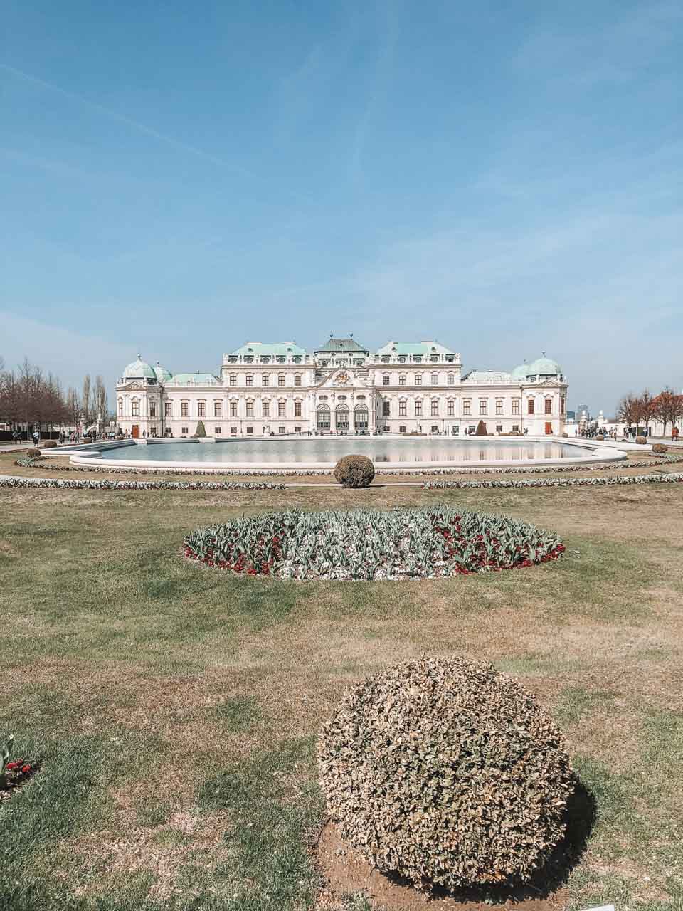 The outside of the Belvedere Palace in Vienna, Austria