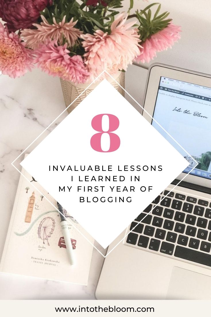 Blog post detailing 8 invaluable lessons I learned in my first year of blogging