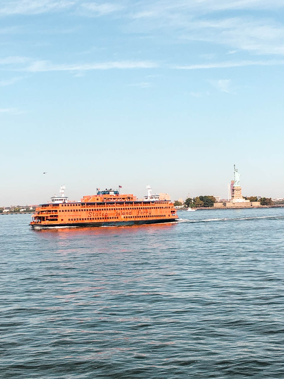 Staten Island Ferry passing the Statue of Liberty