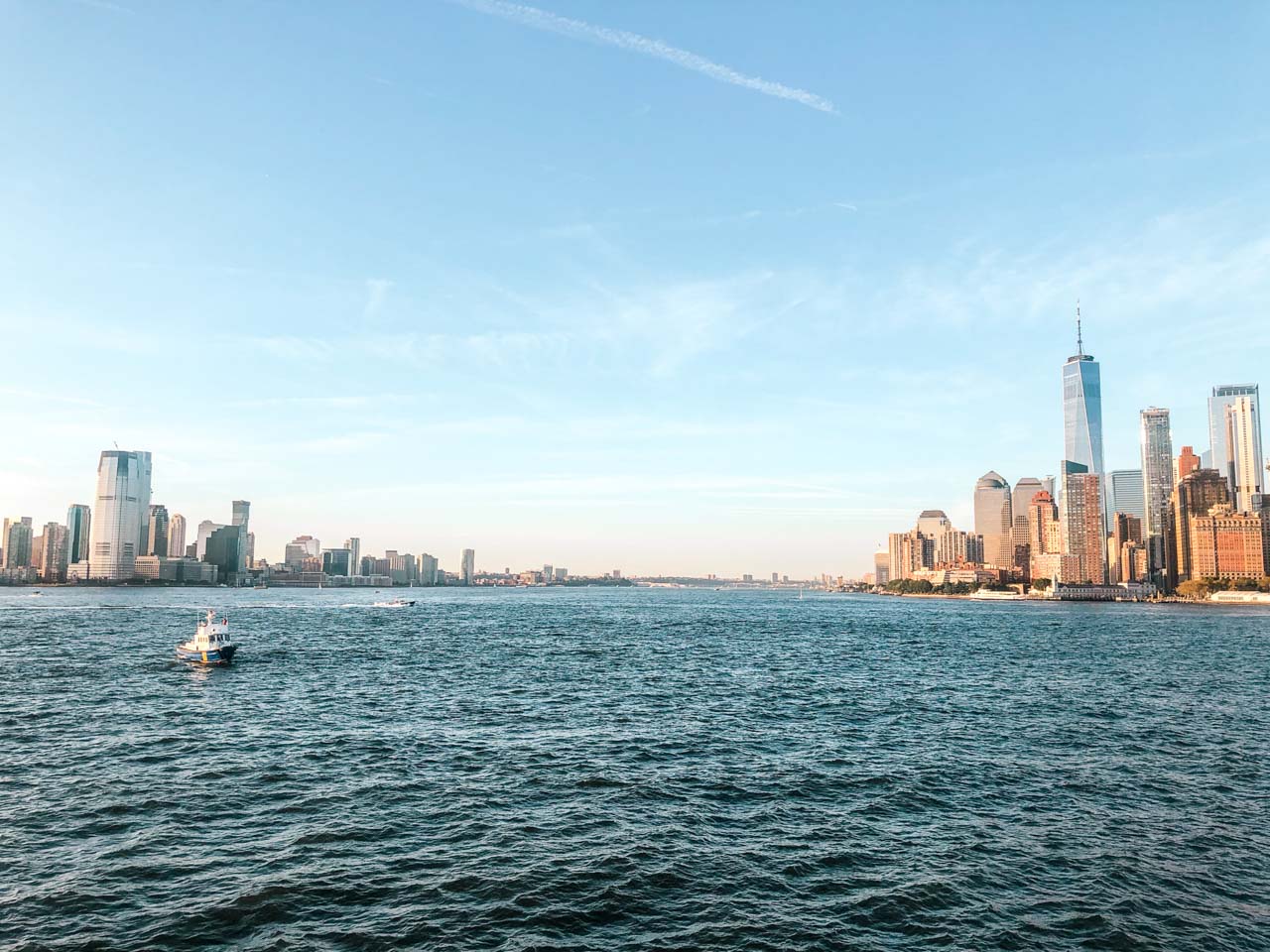 The Manhattan skyline seen from the Staten Island ferry