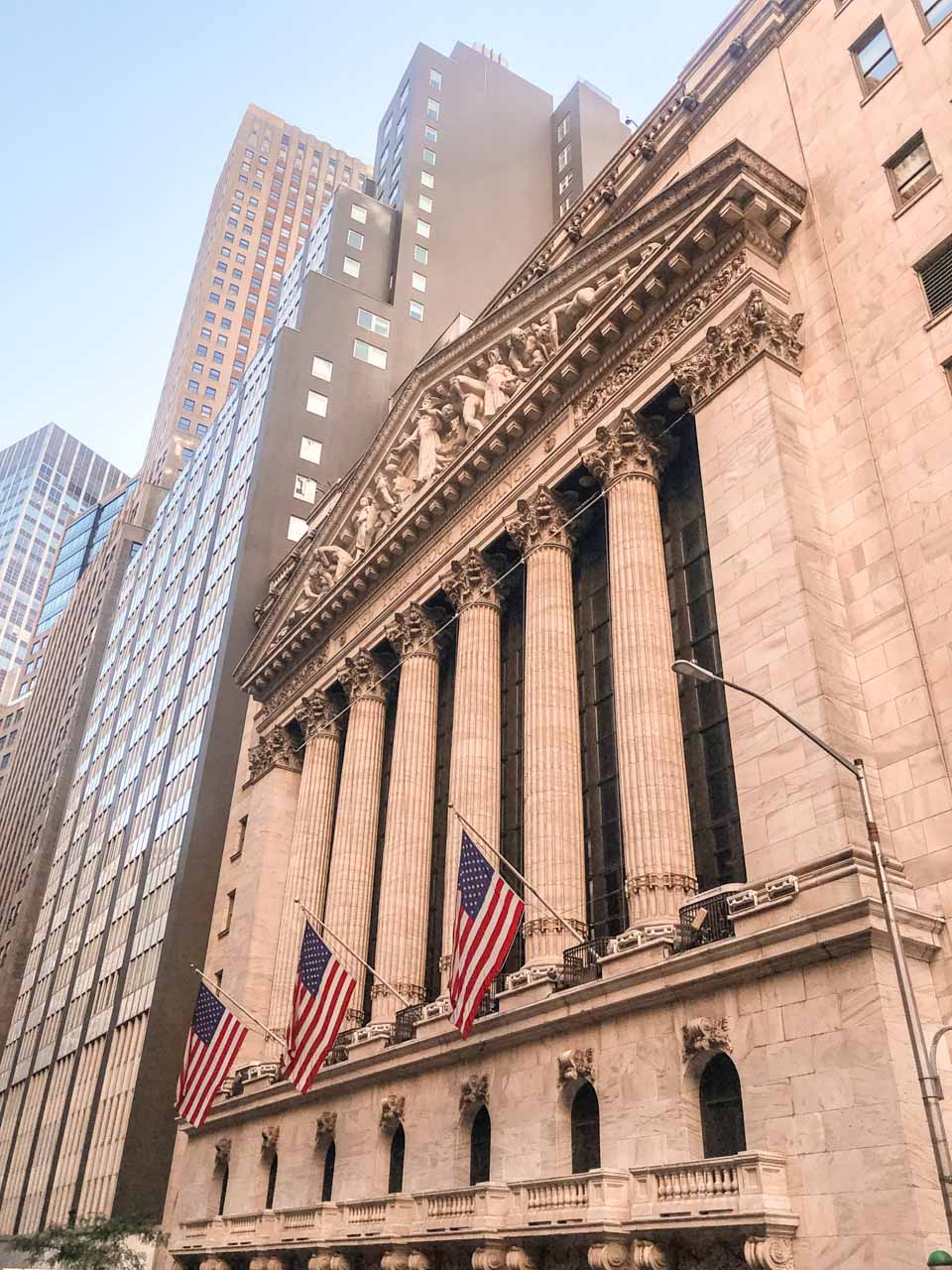 The facade of the New York Stock Exchange building