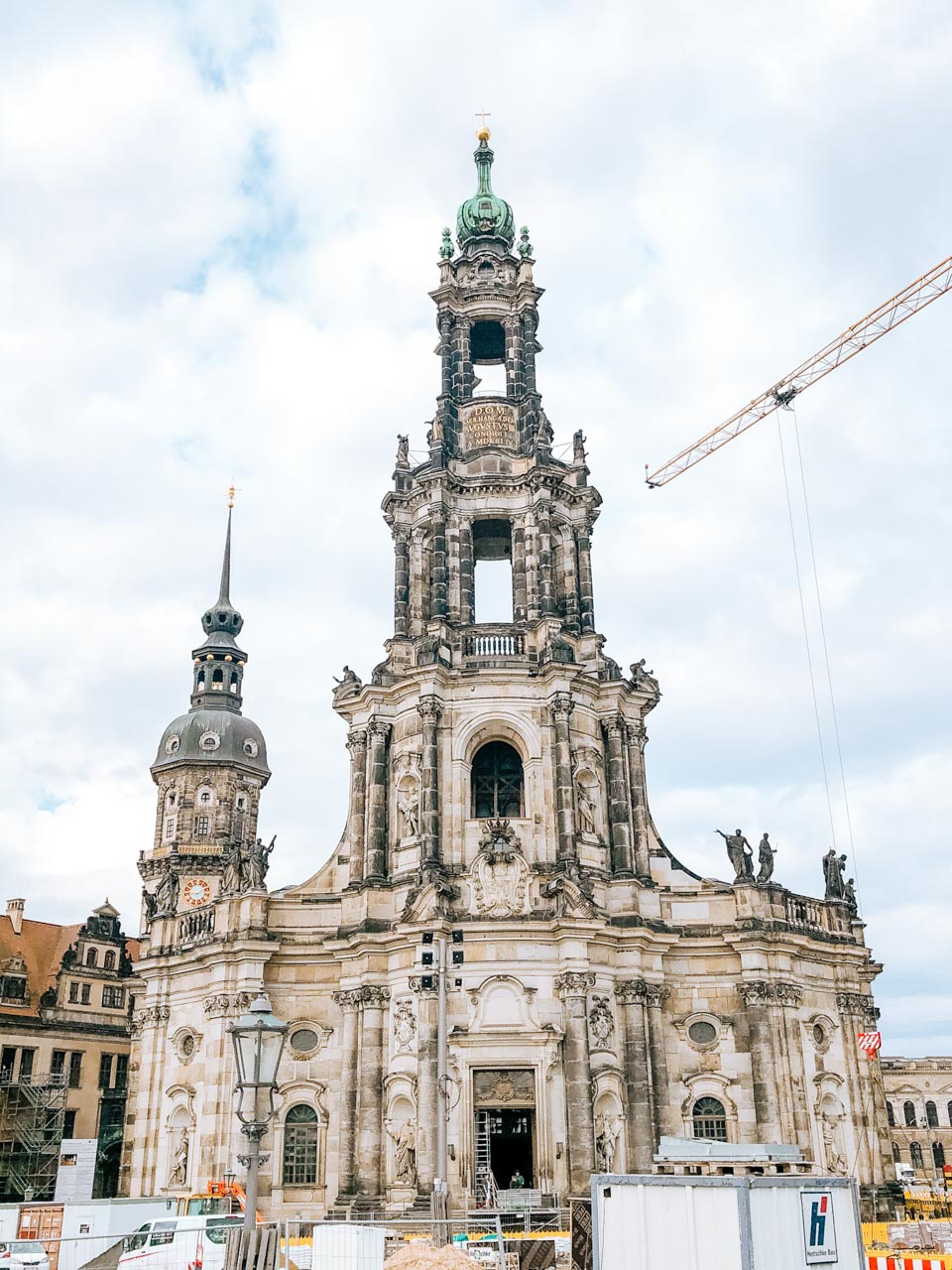 Construction work outside Dresden Cathedral