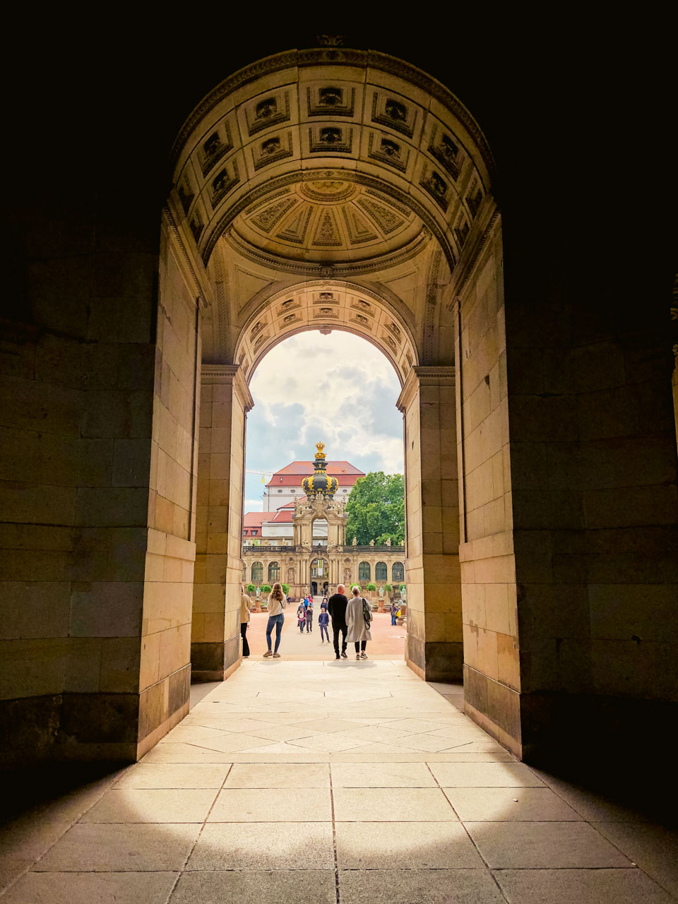 Arched entrance to Dresden's Zwinger Palace