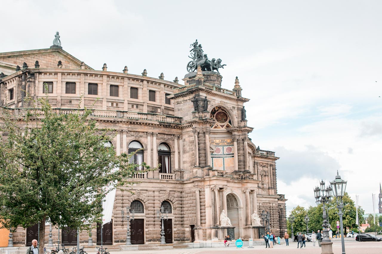 The Semperoper building in the historic centre of Dresden, Germany