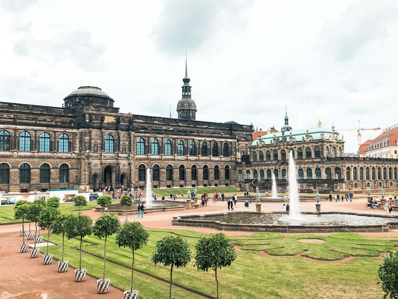 Zwinger Square in Dresden, Germany seen from the Mathematisch-Physikalischer Salon