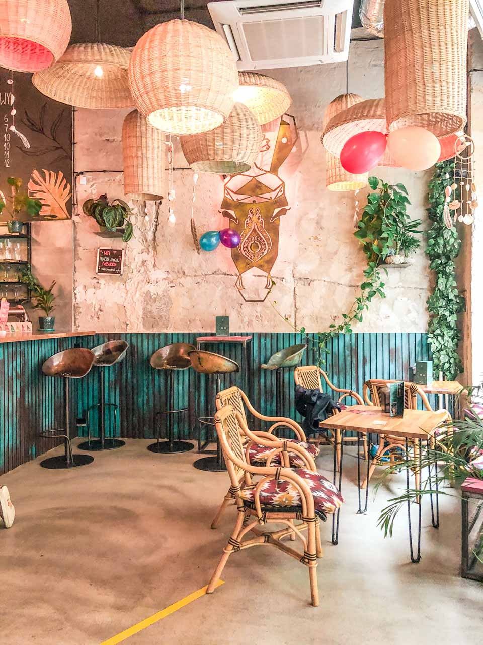 The colourful decor of Panczo Wita Stwosza in Wrocław, Poland