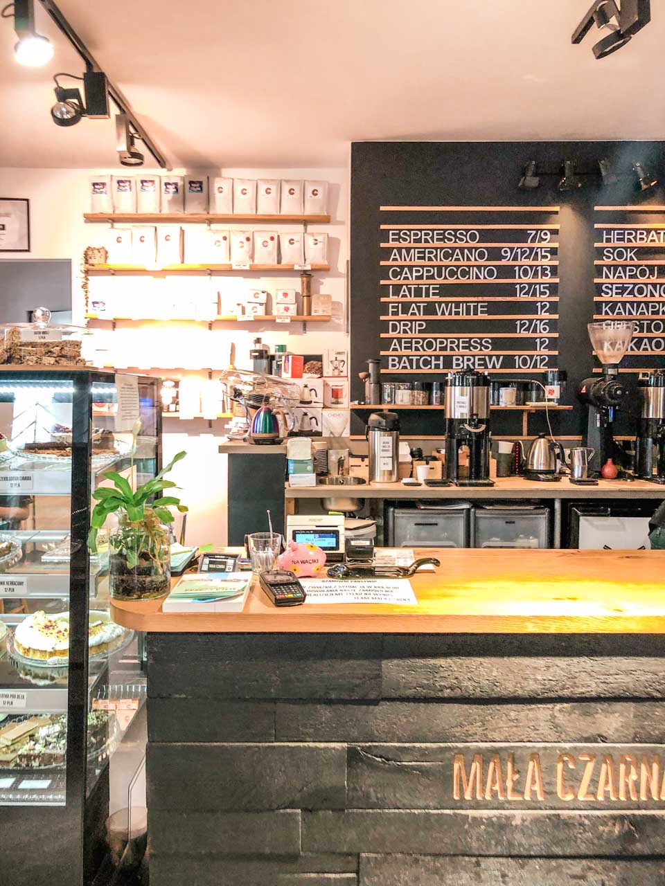 The inside of Mała Czarna café in Wrocław, Poland