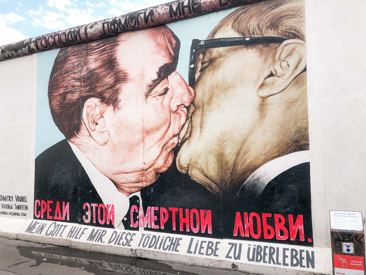 'My God, Help Me to Survive This Deadly Love' (Fraternal Kiss) mural at Berlin's East Side Gallery