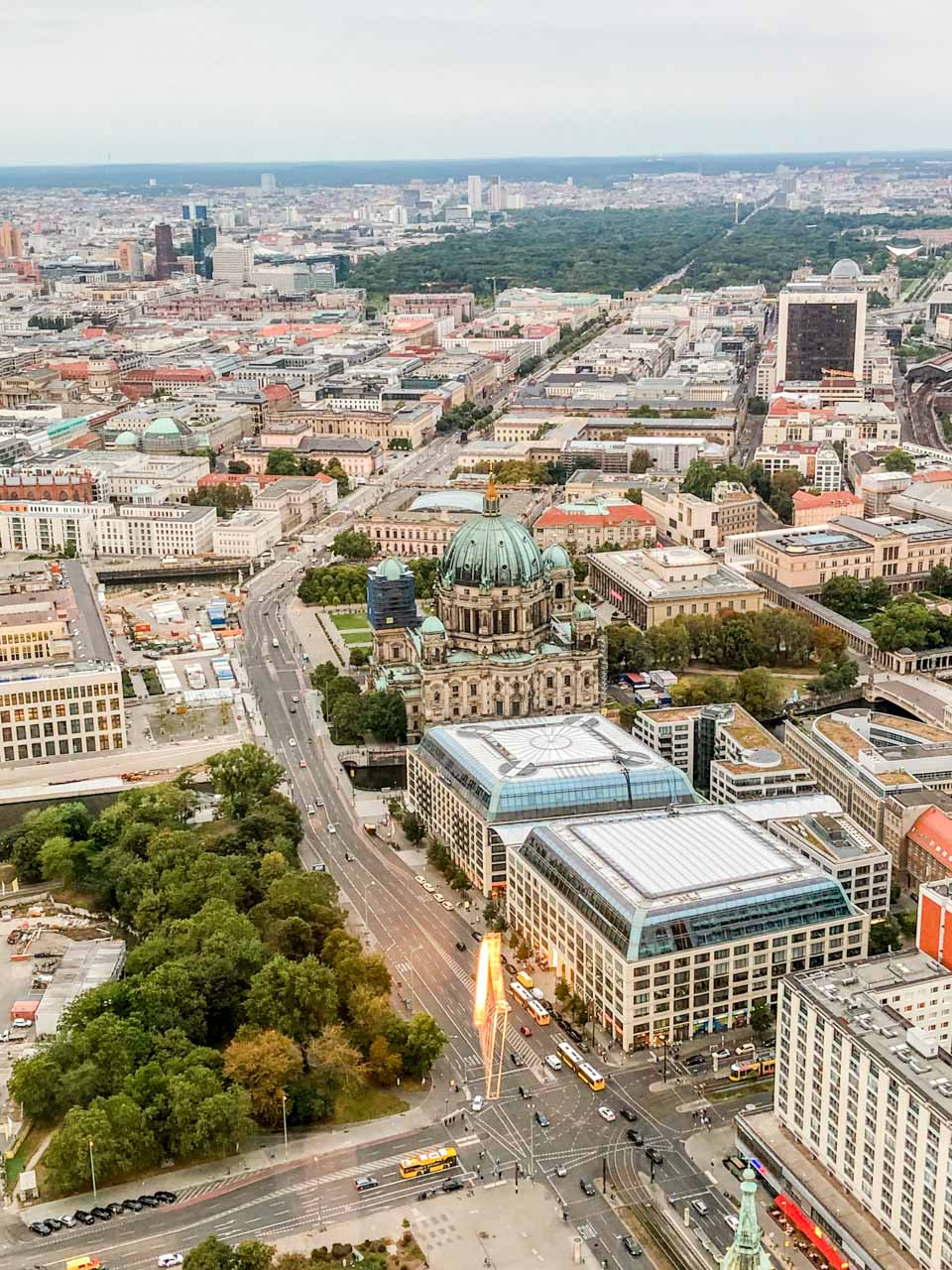 The panorama of Berlin seen from the observation deck at the Berlin TV Tower