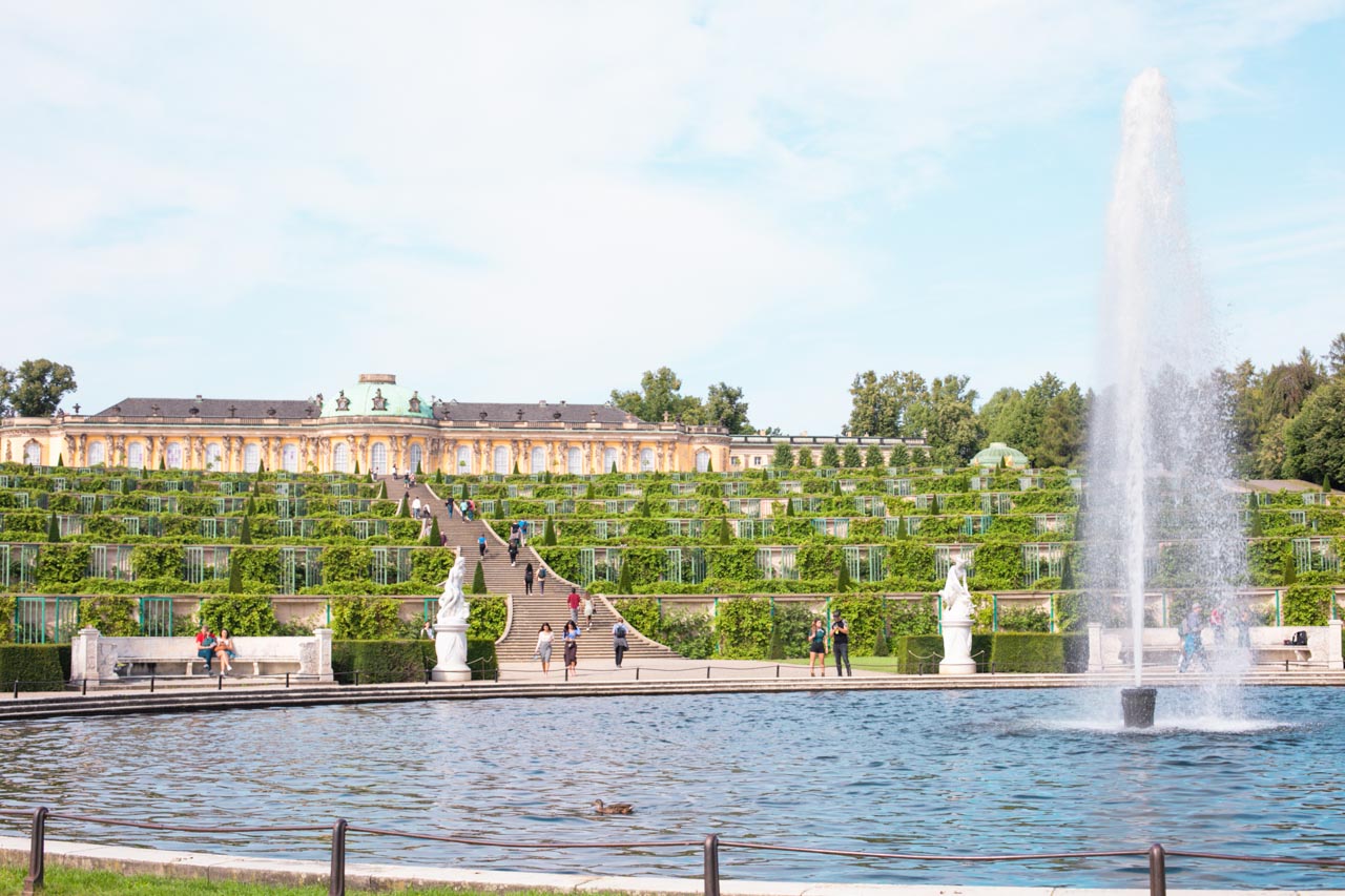 The Great Fountain outside Sanssouci Palace in Potsdam, Germany