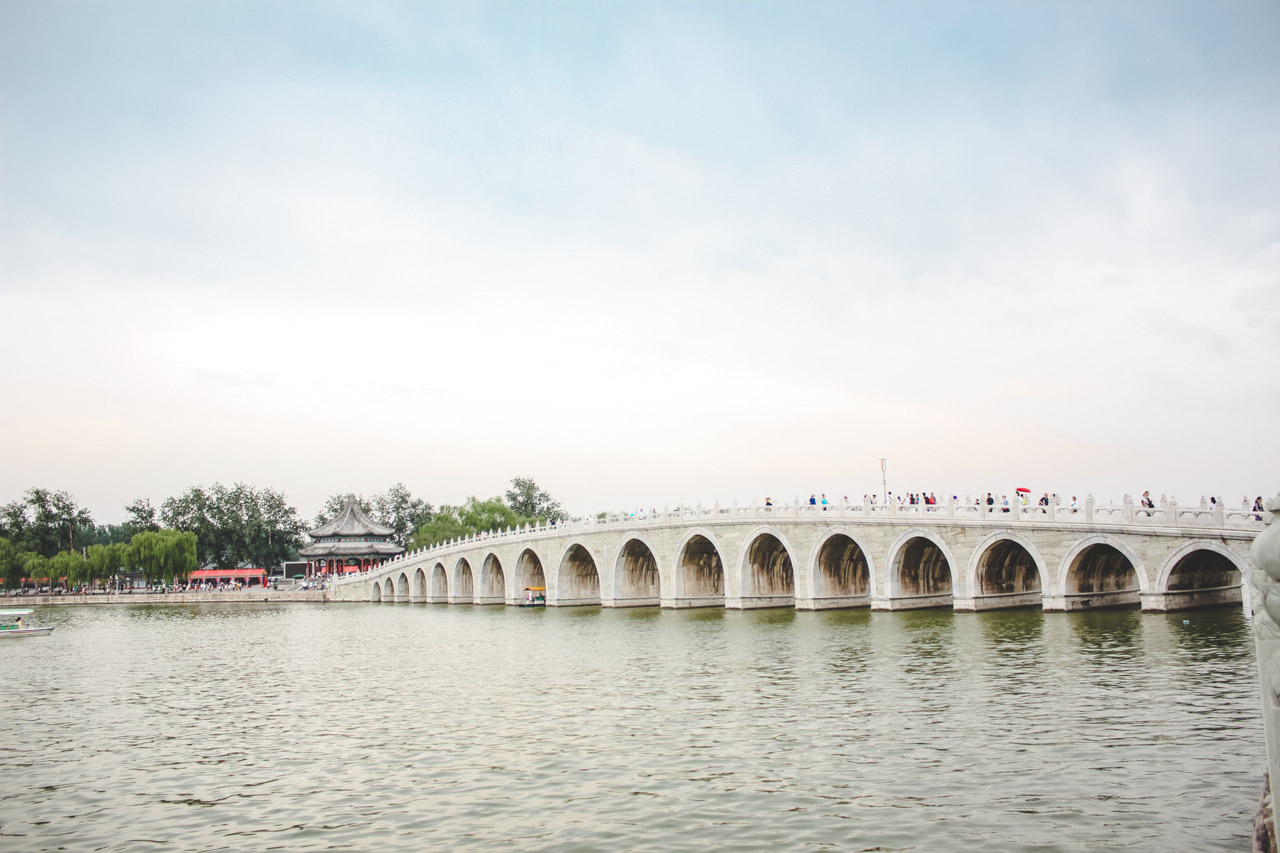 The Seventeen-Arch Bridge at the Summer Palace in Beijing, China