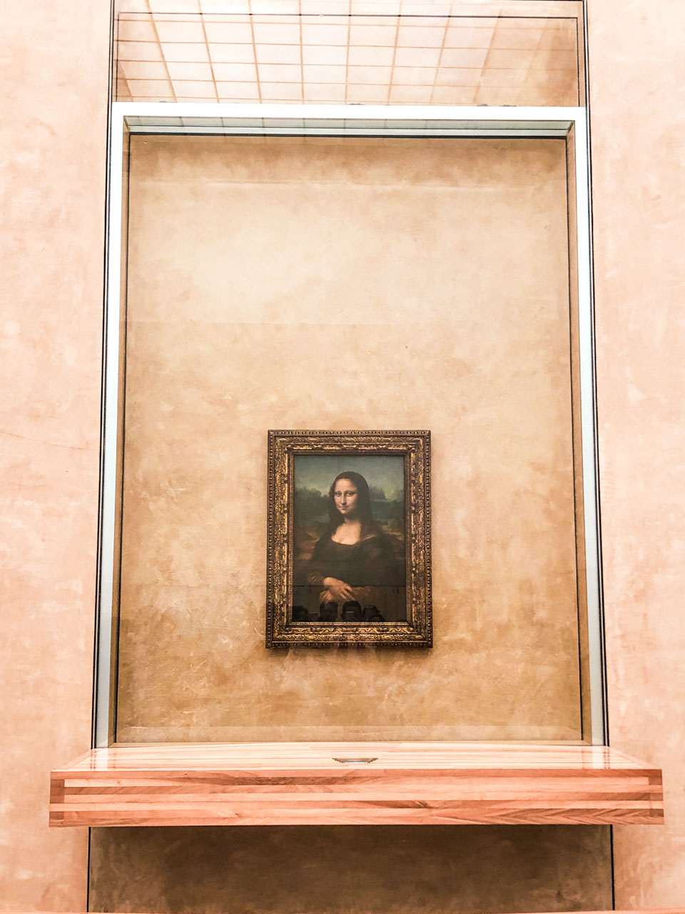 The Mona Lisa by Leonardo da Vinci on display at the Louvre in Paris, France