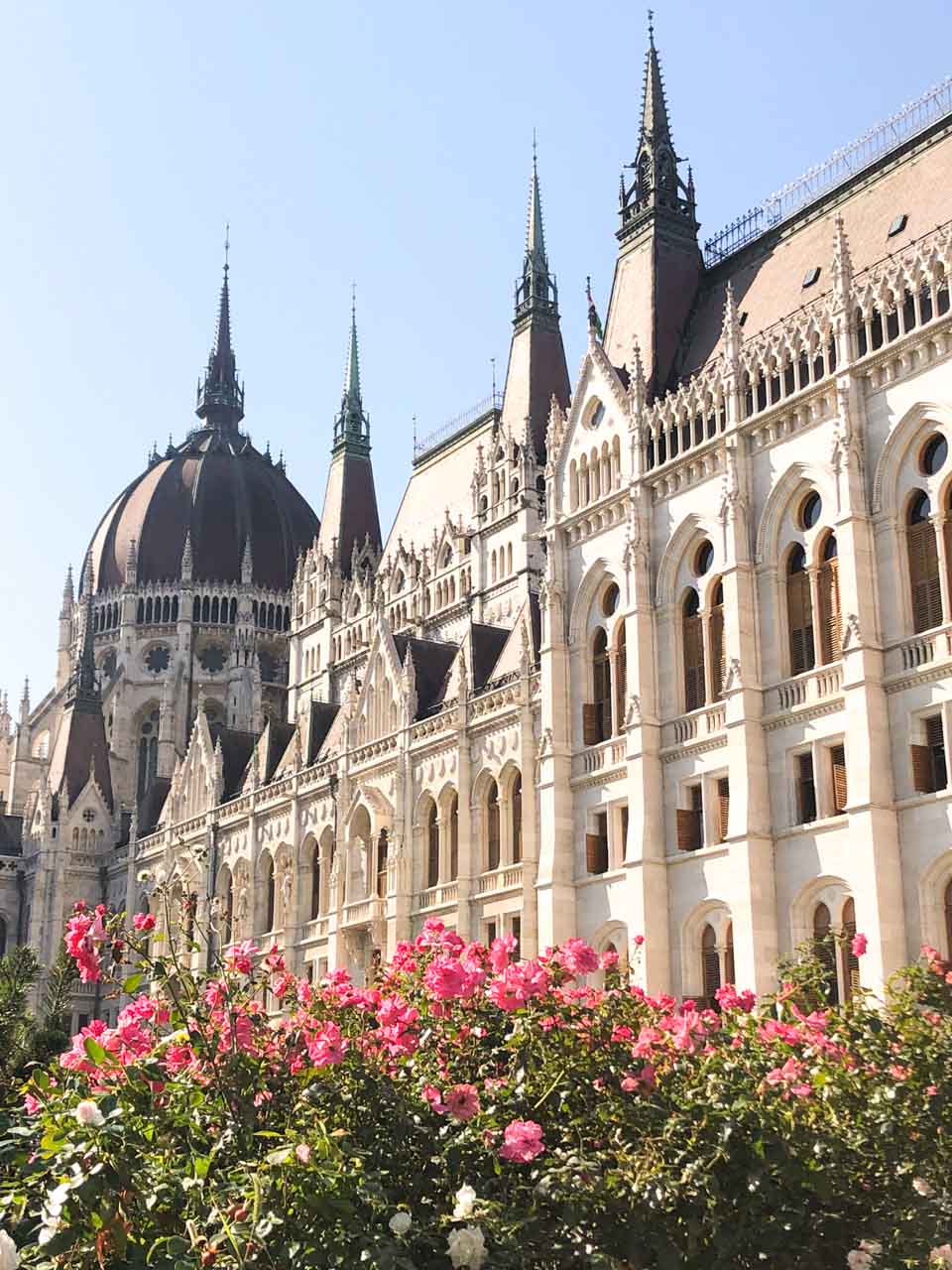 The Hungarian Parliament building seen from the outside