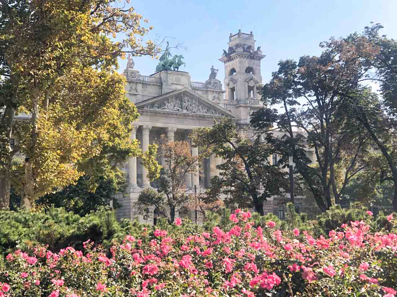 The old building of the Budapest Ethnographical Museum opposite the Parliament