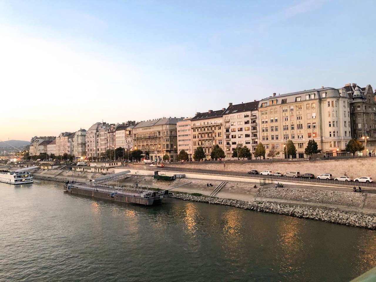 Buildings on the bank of the Danube River in Budapest