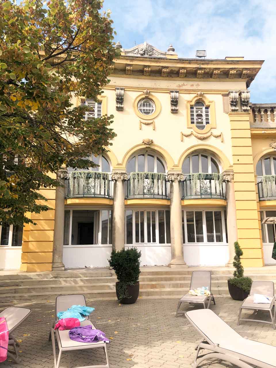 The building housing the Széchenyi Thermal Bath in Budapest, Hungary