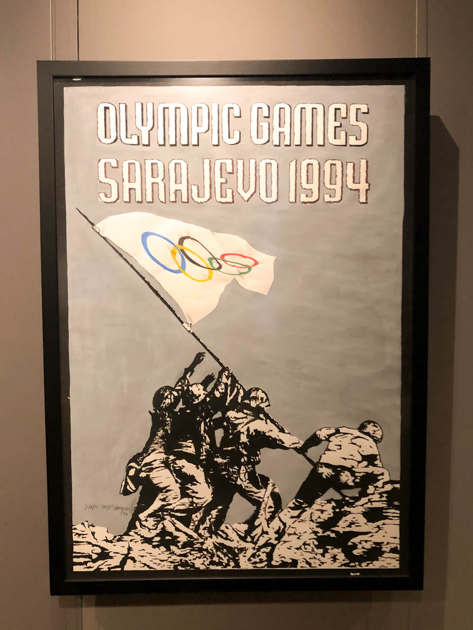 A sign that says "Olympic Games Sarajevo 1994"