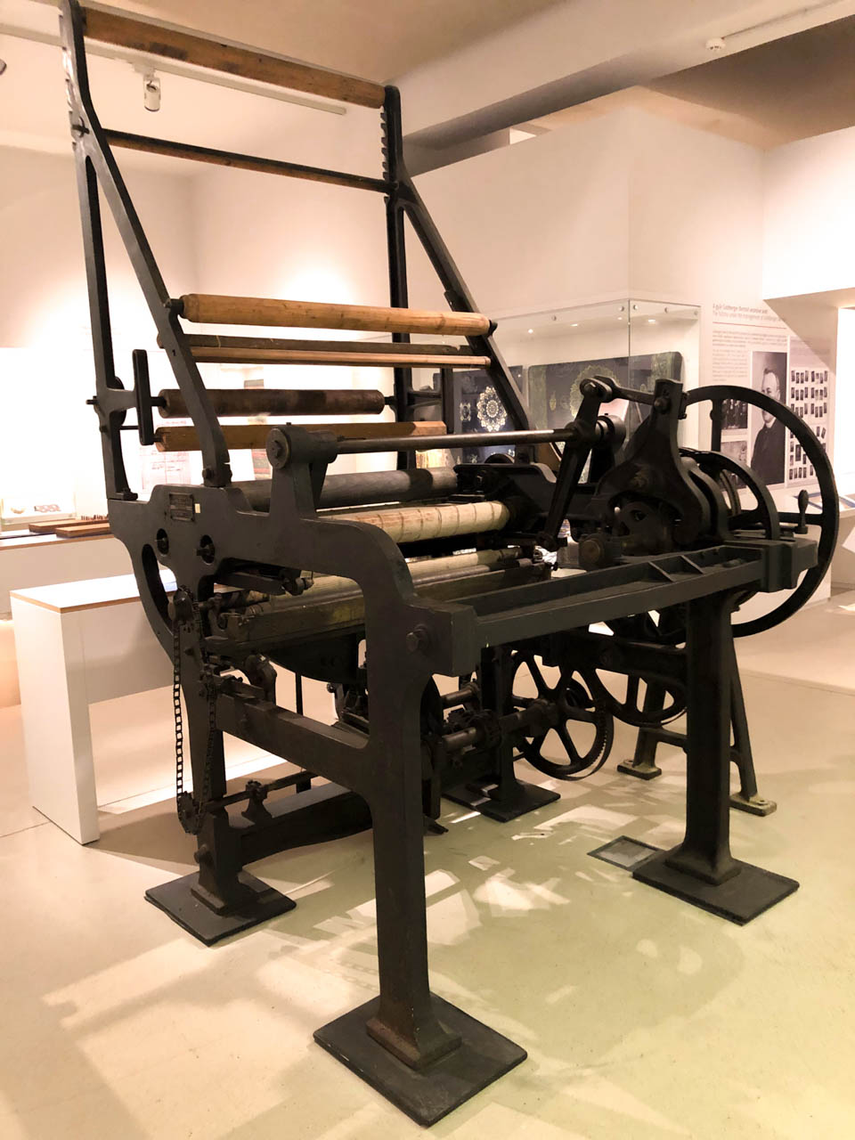Mangle on display at the Goldberger Textile Museum in Budapest