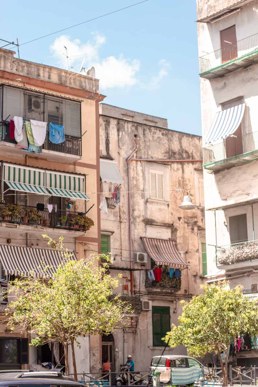 Traditional Italian buildings in Naples, Italy