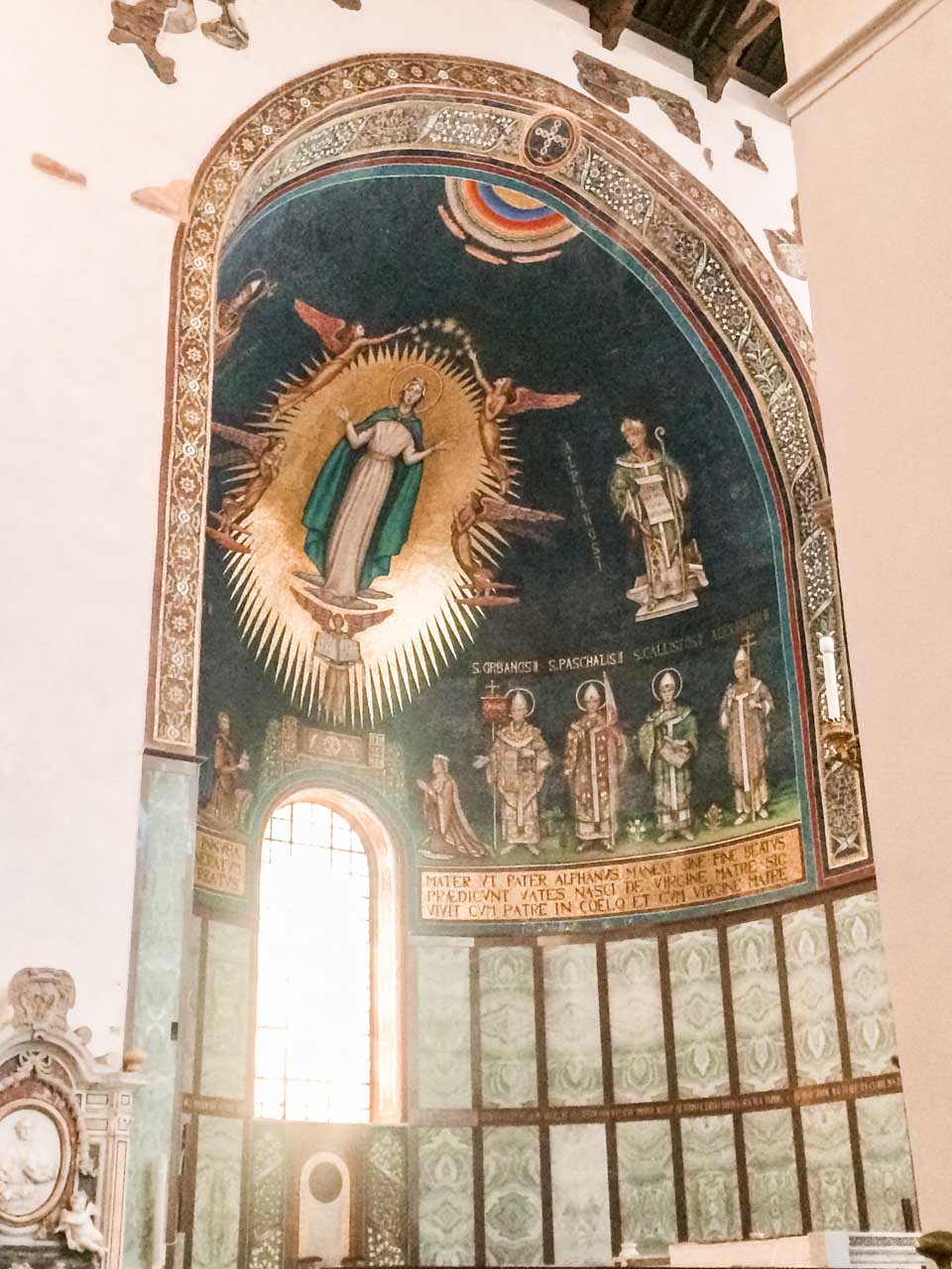 Wall painting inside the cathedral in Salerno