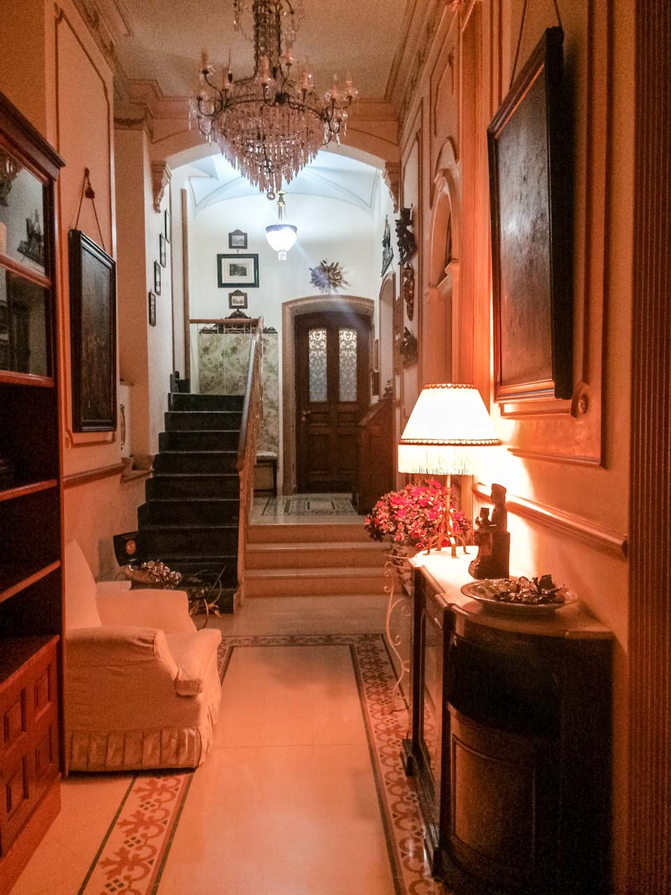 Entrance corridor inside B&B Flora House in Salerno, Italy