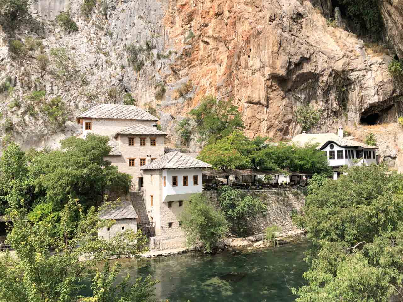 Blagaj Tekija monastery seen from above