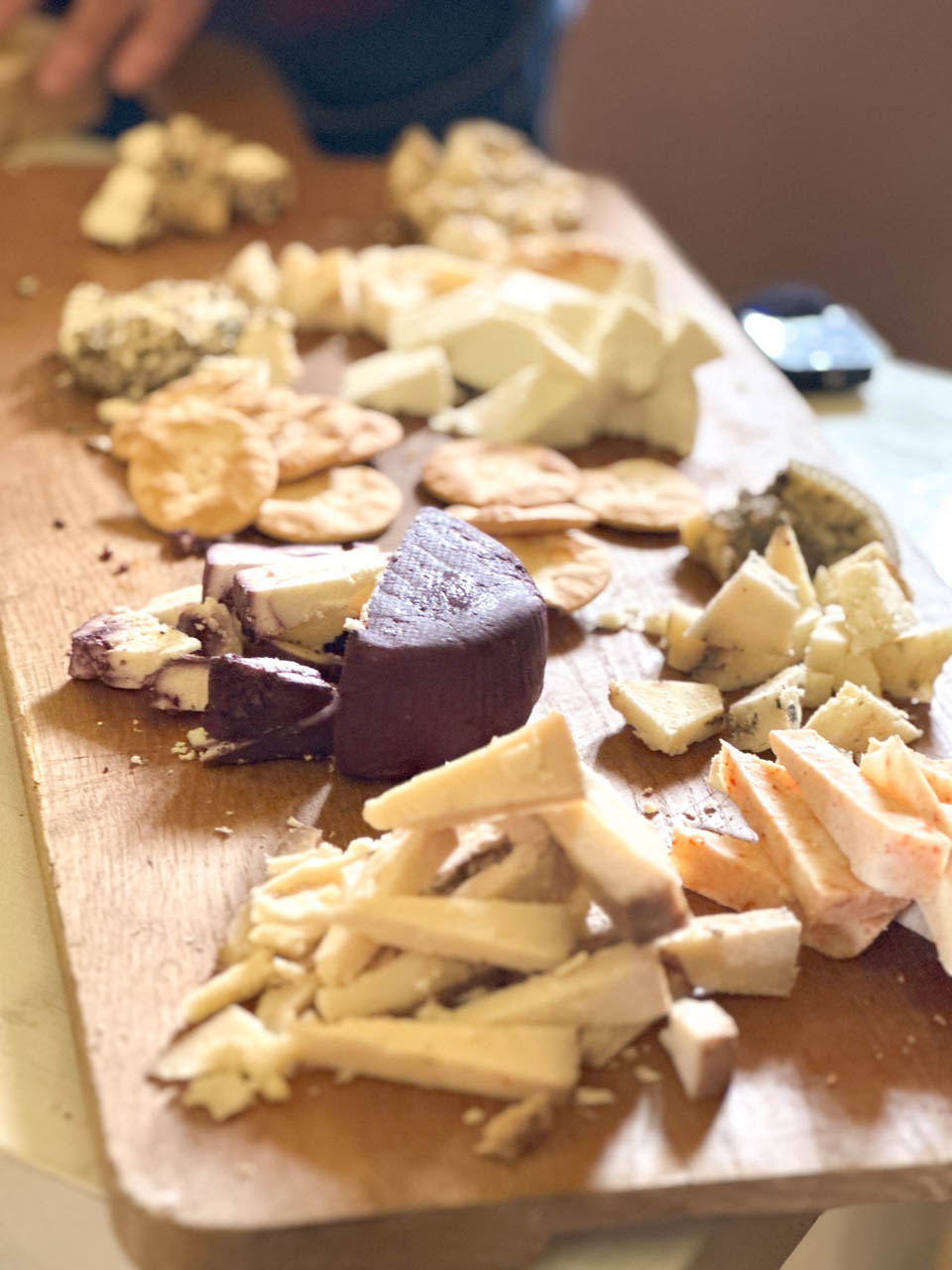 Different types of Maltese cheese on a serving board
