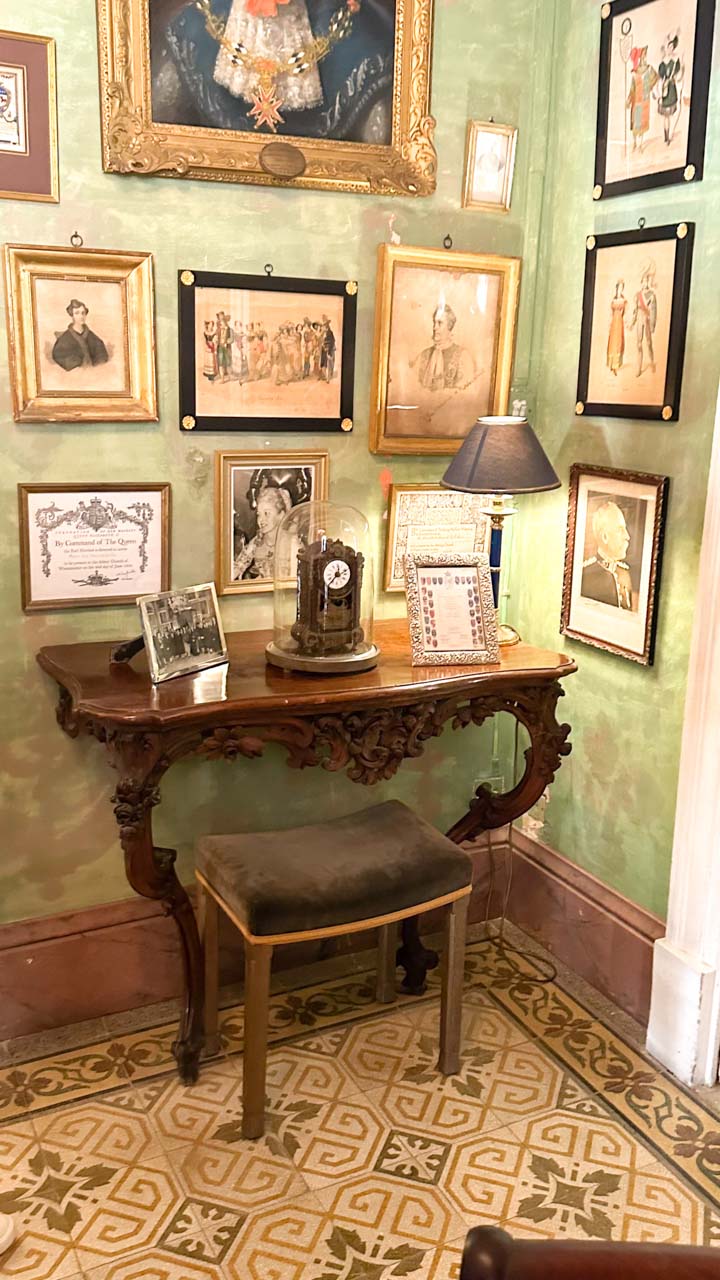 Family photos and memorabilia on display at the Casa Rocca Piccola in Valletta, Malta