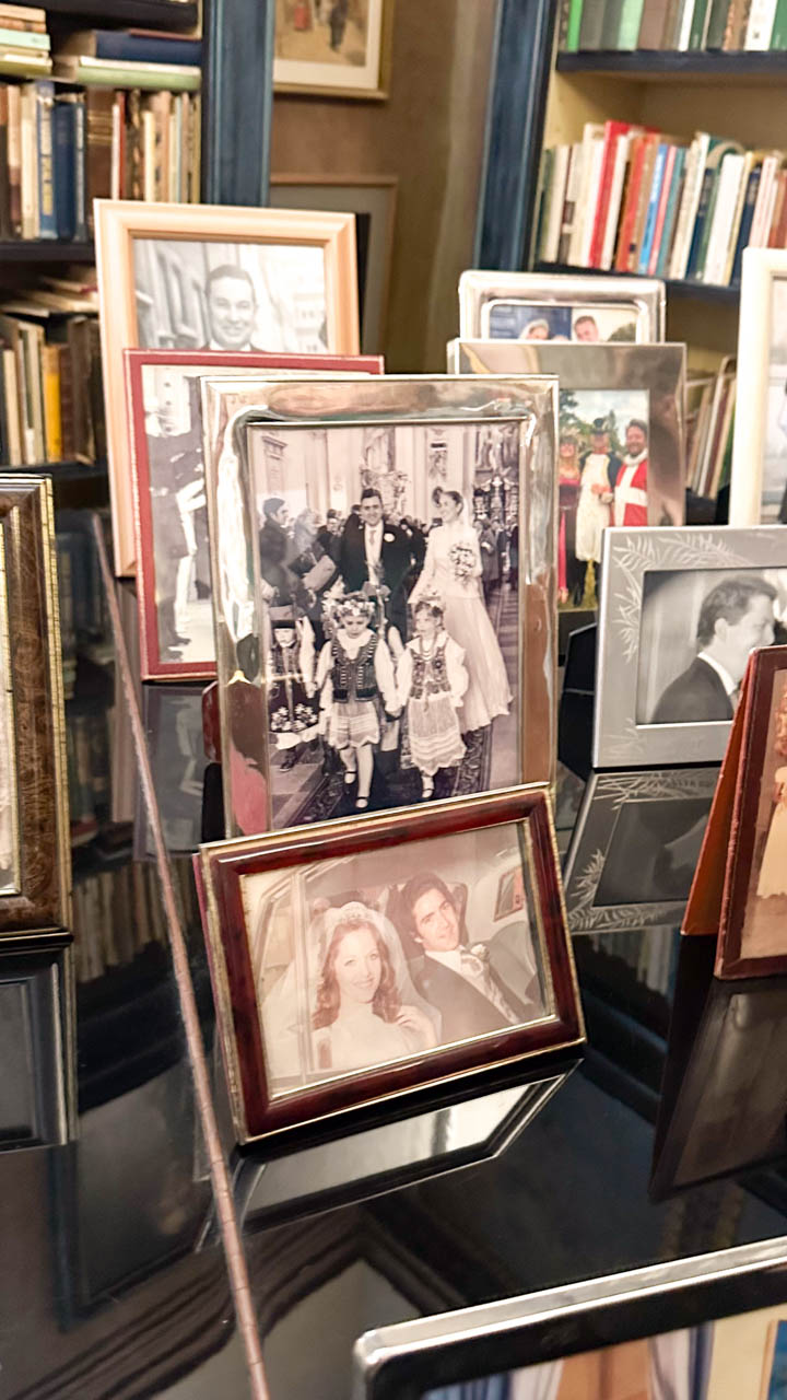 Family photos on display at the Casa Rocca Piccola in Valletta, Malta