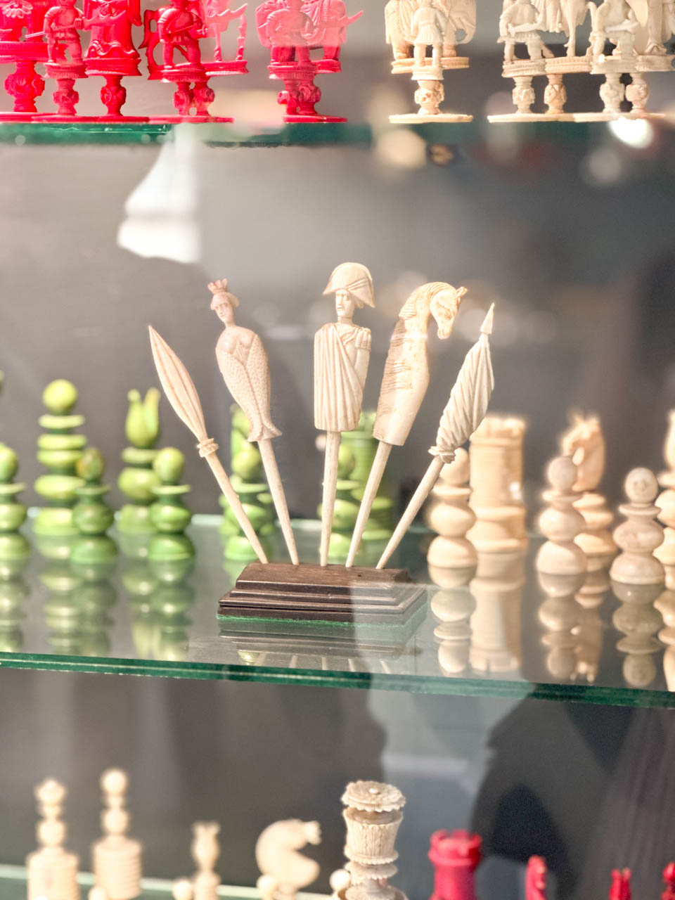 Chess figures on display at the Casa Rocca Piccola in Valletta, Malta