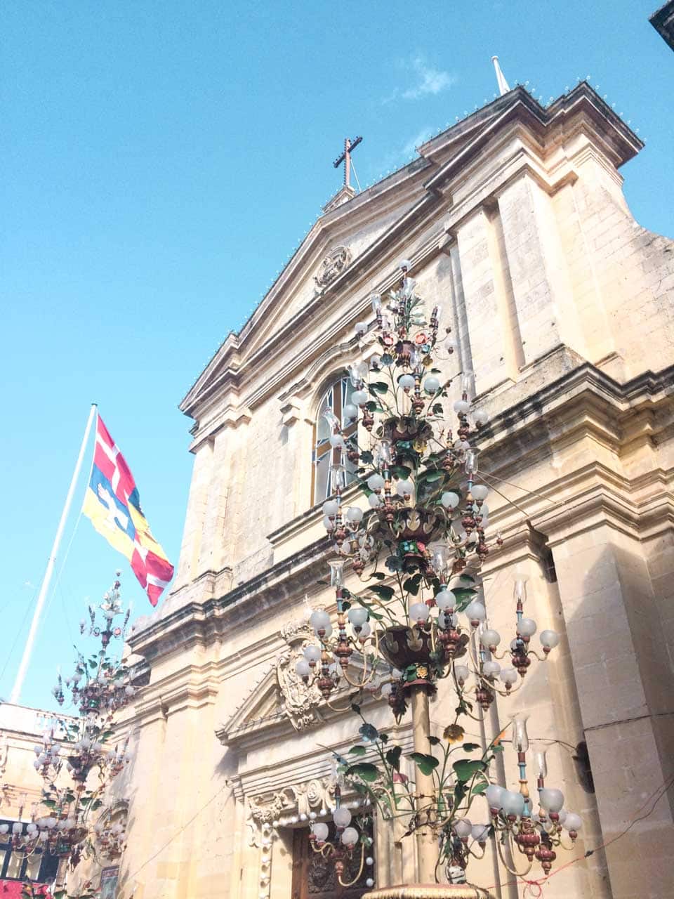 A church decorated for the Feast of St. Joseph in Rabat, Malta