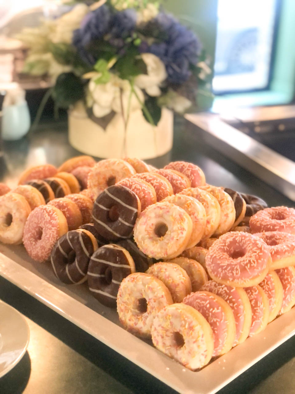 A tray of mini donuts