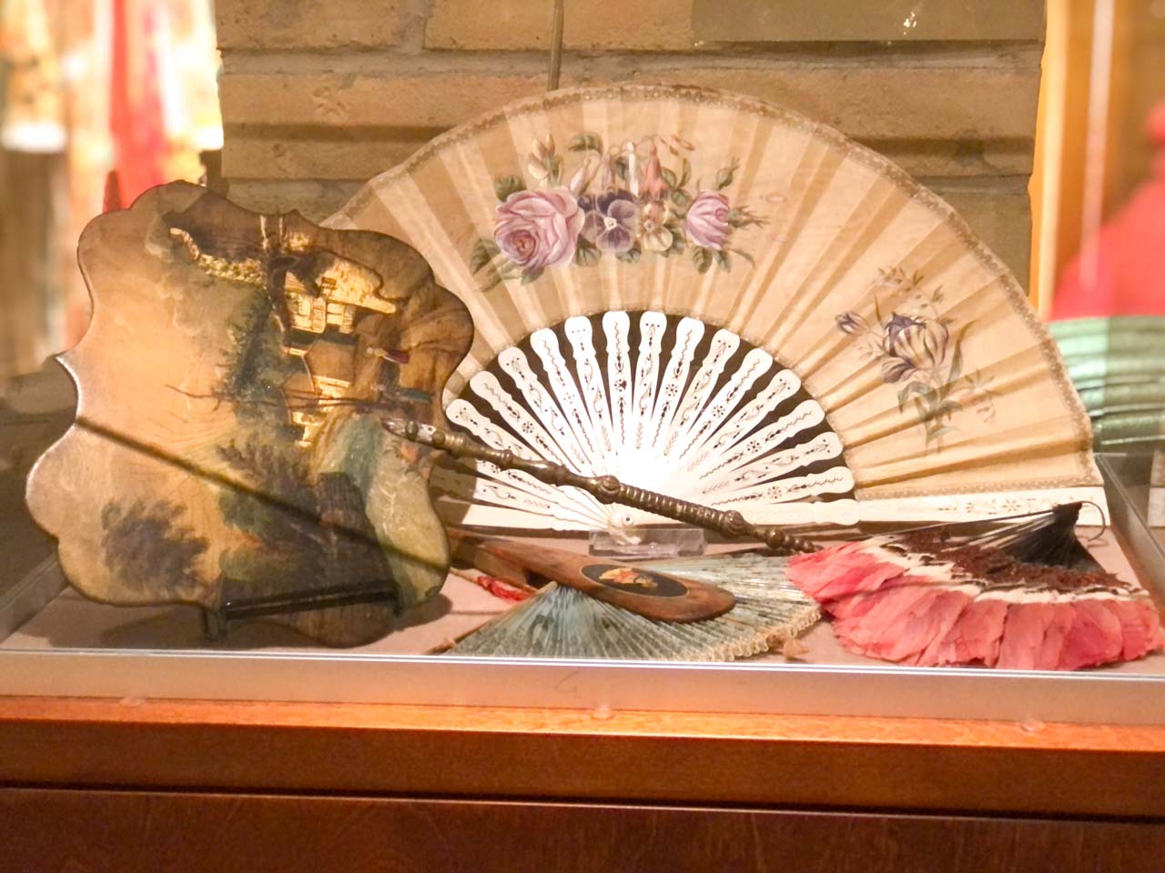Fans on display at the Fashion Museum in Riga