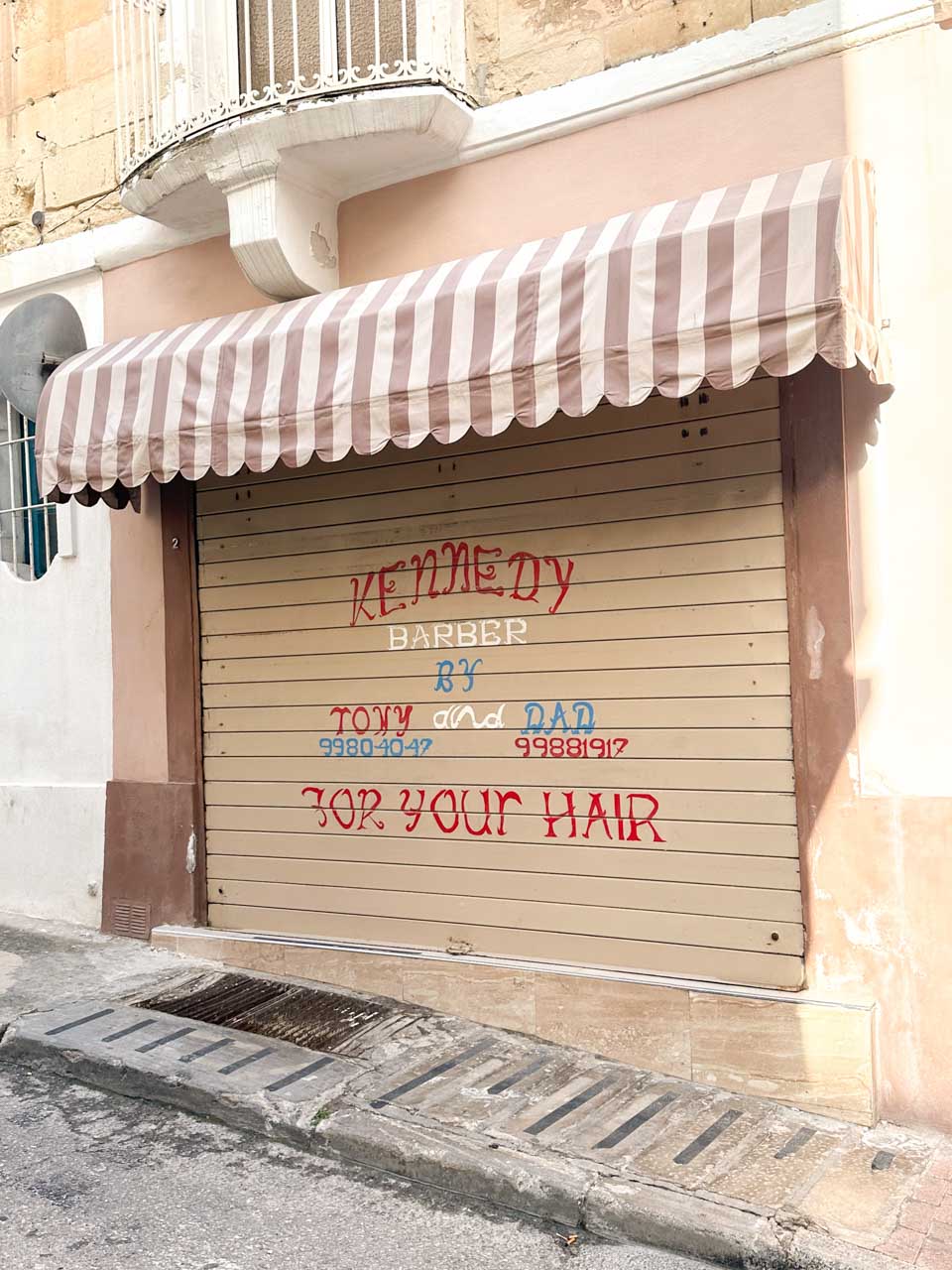 A traditional barber shop in Sliema, Malta
