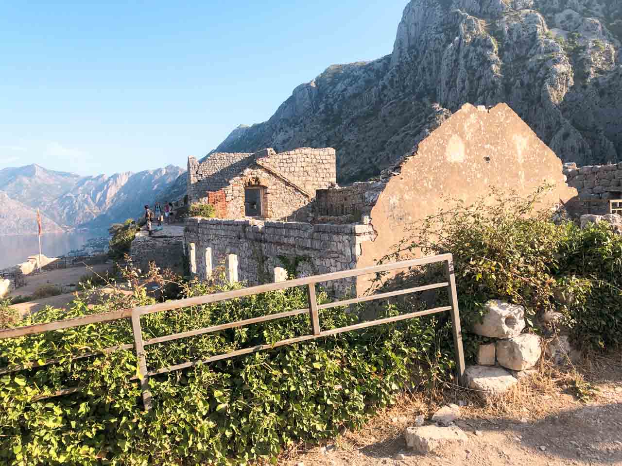 Ruins of a stone house on the way to the San Giovanni Fortress in Kotor, Montenegro